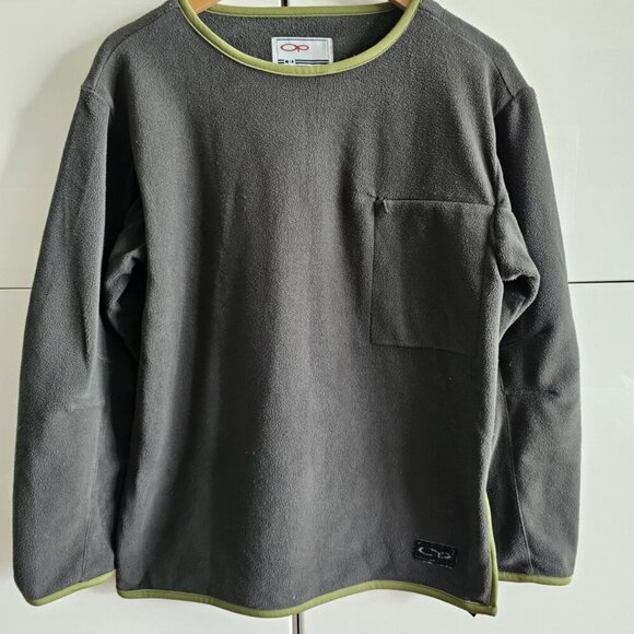 Vintage 90s OP Thermal Fleece Pullover Olive - Picture 2 of 10